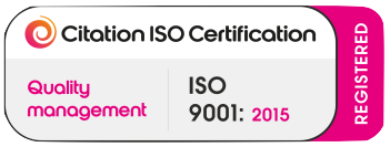 Registered Citation ISO Certification badge. Quality management; ISO 9001: 2015